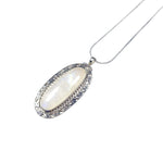Load image into Gallery viewer, Large Oval Moonstone Pendant with Silver Detail