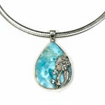 Load image into Gallery viewer, Teardrop-shaped pendant with mermaid design on a white background