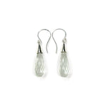 Load image into Gallery viewer, Prasiolite Quartz Briolette Drop Earrings with silver Cap