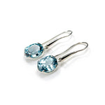 Load image into Gallery viewer, Topaz Oval Gemstone earrings in Silver