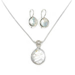 Load image into Gallery viewer, Coin Pearl Earring and Pendant Set in Sterling Silver