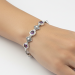 Load image into Gallery viewer, Amethyst Bracelet with Silver Detail