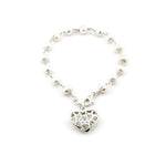 Load image into Gallery viewer, Freshwater Pearl Bracelet with Heartfilligree charm