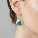 Load image into Gallery viewer, Lightning Ridge Opal Doublet Drop Earrings