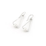 Load image into Gallery viewer, White Freshwater Pearls In A Silver Geometric Design