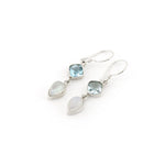 Load image into Gallery viewer, Blue Topaz And Moonstone Drop Earrings
