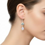 Load image into Gallery viewer, Blue Topaz And Moonstone Drop Earrings