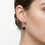 Load image into Gallery viewer, Almandine Oval Cut Garnet Drop Earrings