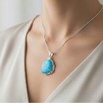 Load image into Gallery viewer, Arizona Rough Turquoise Pendant Set In Sterling Silver
