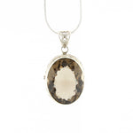 Load image into Gallery viewer, Smokey Quartz Gemstone Pendant With Silver Detail