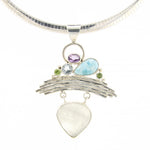 Load image into Gallery viewer, Multi Stone Larimar And Moonstone Pendant With Topaz, Peridot, Amethyst