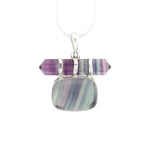 Load image into Gallery viewer, Fluorite Crystal And Cabochon Pendant