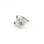 Load image into Gallery viewer, Swiss Topaz Ring With Wide Silver