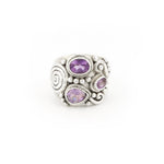 Load image into Gallery viewer, Amethyst Ring With Wide Silver