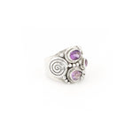 Load image into Gallery viewer, Amethyst Ring With Wide Silver