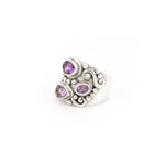 Load image into Gallery viewer, Amethyst Ring With Wide Silver