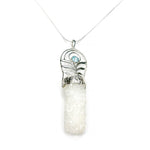 Load image into Gallery viewer, Solar Quartz Crystal Pendant with Topaz in Sterling Silver

