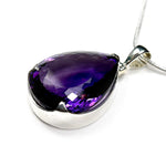 Load image into Gallery viewer, Amethyst Pear Gemstone Pendant in Sterling Silver
