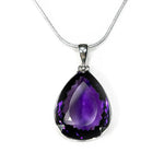 Load image into Gallery viewer, Amethyst Pear Gemstone Pendant in Sterling Silver
