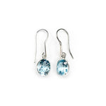 Load image into Gallery viewer, Topaz Oval Gemstone earrings in Silver

