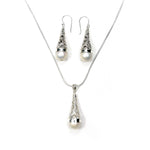 Load image into Gallery viewer, South Sea Pearl Filligree Drop Earrings and Pendant Set
