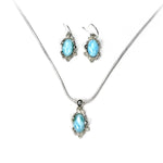 Load image into Gallery viewer, Larimar Octopus Pendant and Earring Set in Sterling Silver
