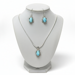 Load image into Gallery viewer, Larimar Octopus Pendant and Earring Set in Sterling Silver
