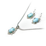 Load image into Gallery viewer, Larimar Octopus Pendant and Earring Set in Sterling Silver
