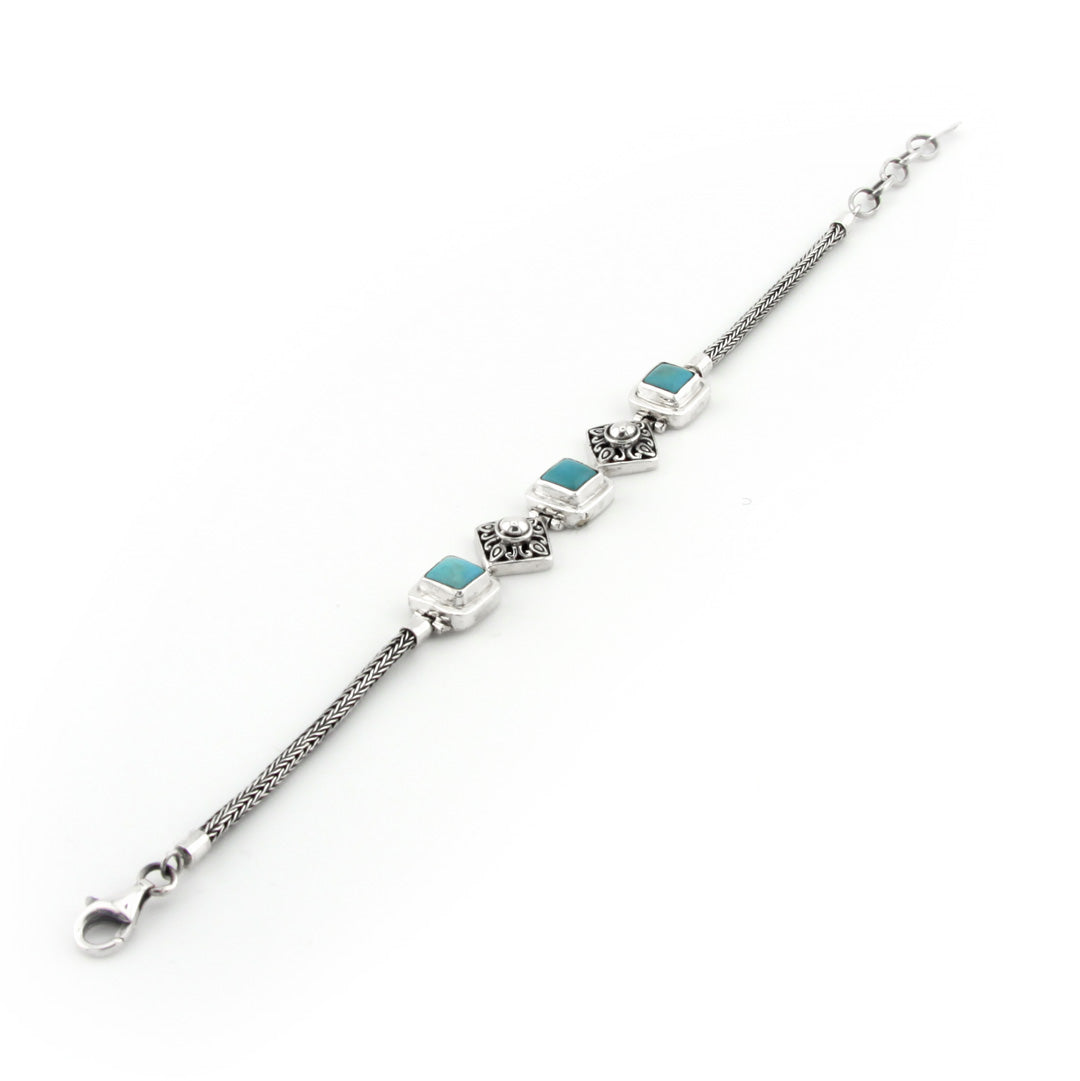 Turquoise Bracelet with Silver Detail