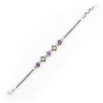 Load image into Gallery viewer, Amethyst Bracelet with Silver Detail
