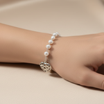 Load image into Gallery viewer, Freshwater Pearl Bracelet with Heartfilligree charm
