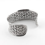 Load image into Gallery viewer, Sterling Silver Cuff bracelet with Small flowers Design

