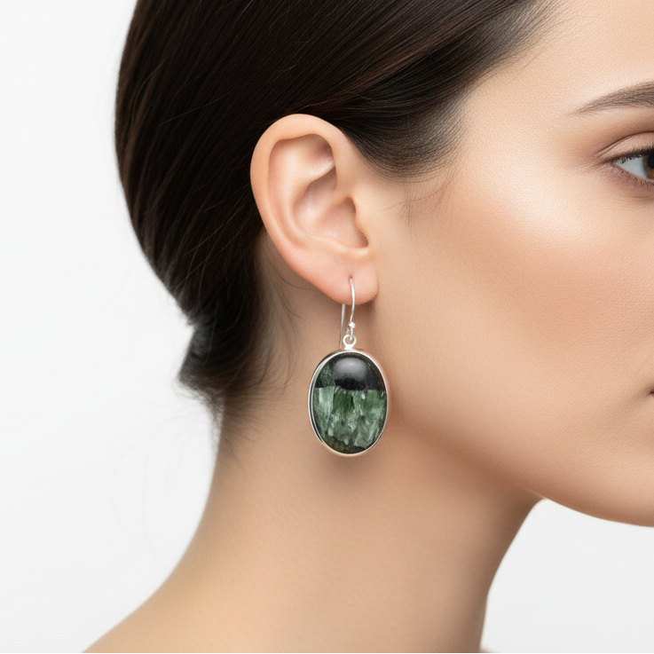 Seraphinite drop earrings