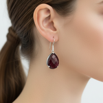 Load image into Gallery viewer, Faceted Eudialyte Gem Drop Earrings
