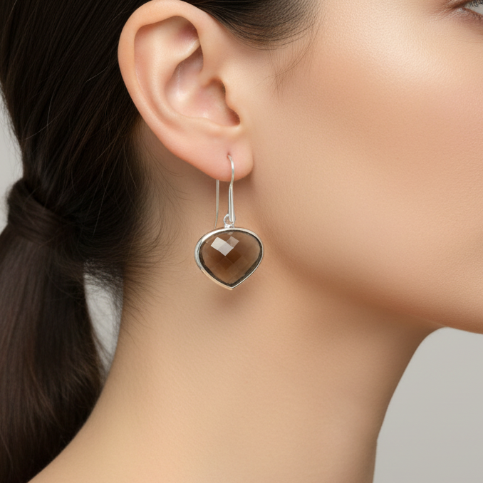 Smokey Quartz Drop Earrings