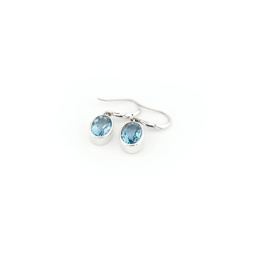 Swiss Blue Topaz Drop Earrings