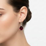 Load image into Gallery viewer, Almandine Trillion Cut Garnet Drop Earring
