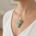Load image into Gallery viewer, Australian Chrysoprase Pendant With Silver Dragonfly Detail
