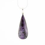 Load image into Gallery viewer, Teardrop-shaped purple stone pendant on a white background
