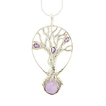 Load image into Gallery viewer, Amethyst Tree Of Life Pendant In Sterling Silver
