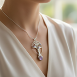 Load image into Gallery viewer, Amethyst Tree Of Life Pendant In Sterling Silver
