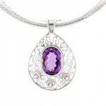 Load image into Gallery viewer, Amethyst Gemstone Pendant With Filligree Design
