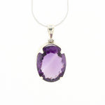 Load image into Gallery viewer, Amethyst Oval Gemstone Pendant In Sterling Silver
