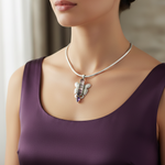 Load image into Gallery viewer, Fluorite Crystal And Amethyst Pendant
