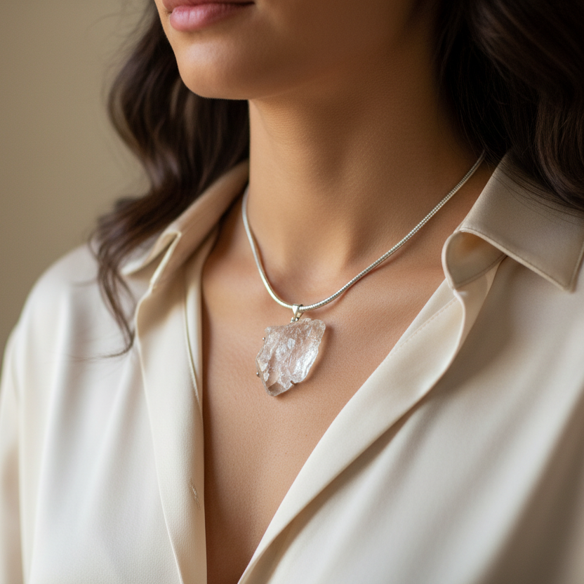 Apophyllite Quartz Crystal Pendant