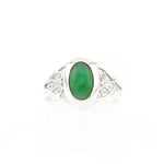 Load image into Gallery viewer, Chrysoprase Ring With Filligree silver
