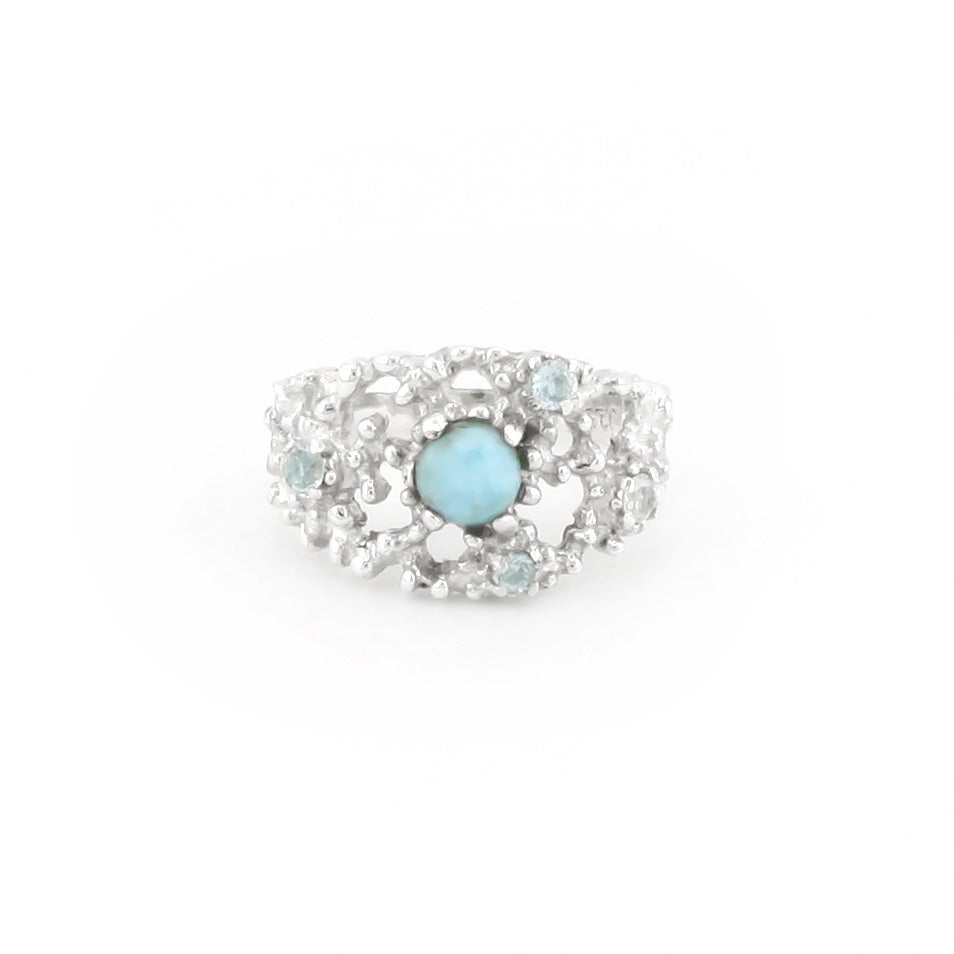 Larimar And Topaz Ring