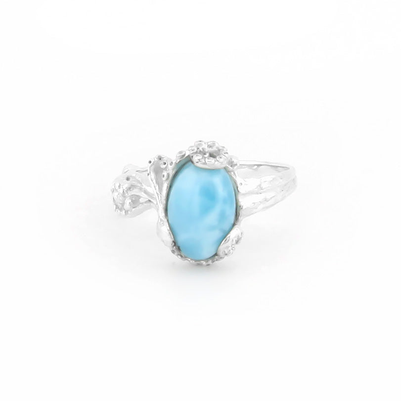 Larimar With Silver Octopus Ring