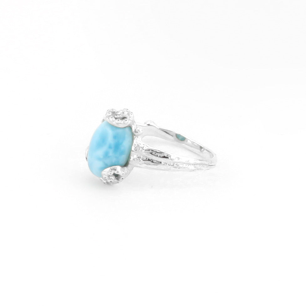 Larimar With Silver Octopus Ring