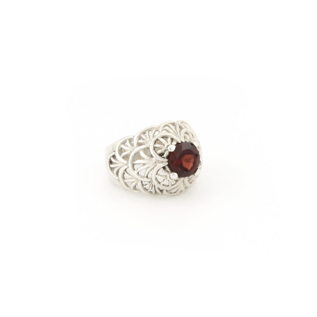 Garnet With Filligree Ring